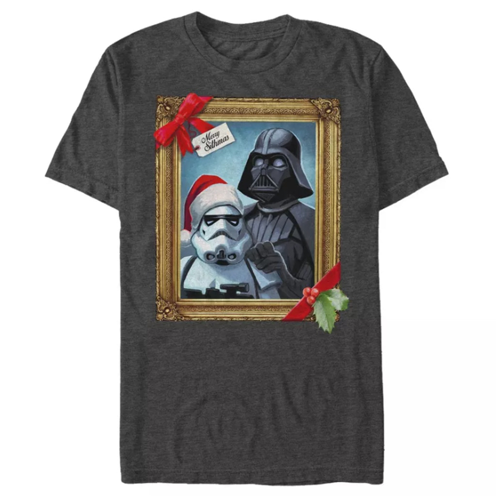 Star Wars Merry Mad Engine Merry Sithmas Dart Vader T-Shirt Mens XL Gray Graphic